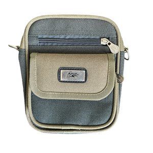 Feilong Canvas Multi Pocket Crossbody Or Belt Bag Strap Not Included Green Tan
